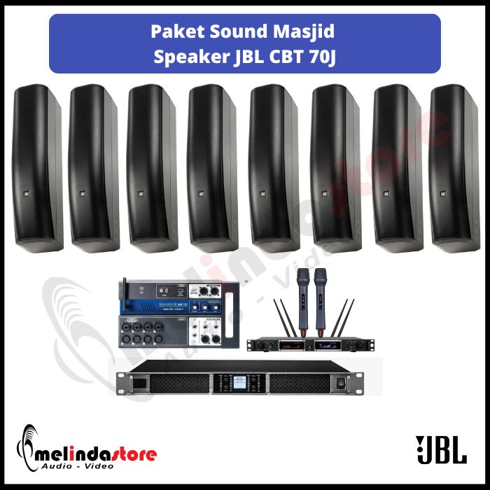 Paket Sound System Indoor Masjid JBL CBT 70J | 8 Speaker